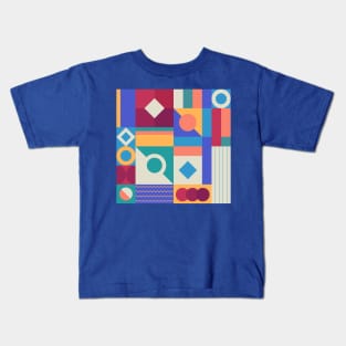 Abstract Geometric Grid Kids T-Shirt